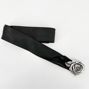 Brighton Black Leather Rose Buckle Belt Brighton | Accessories | Brighton Black Leather Rose Belt  main image 3